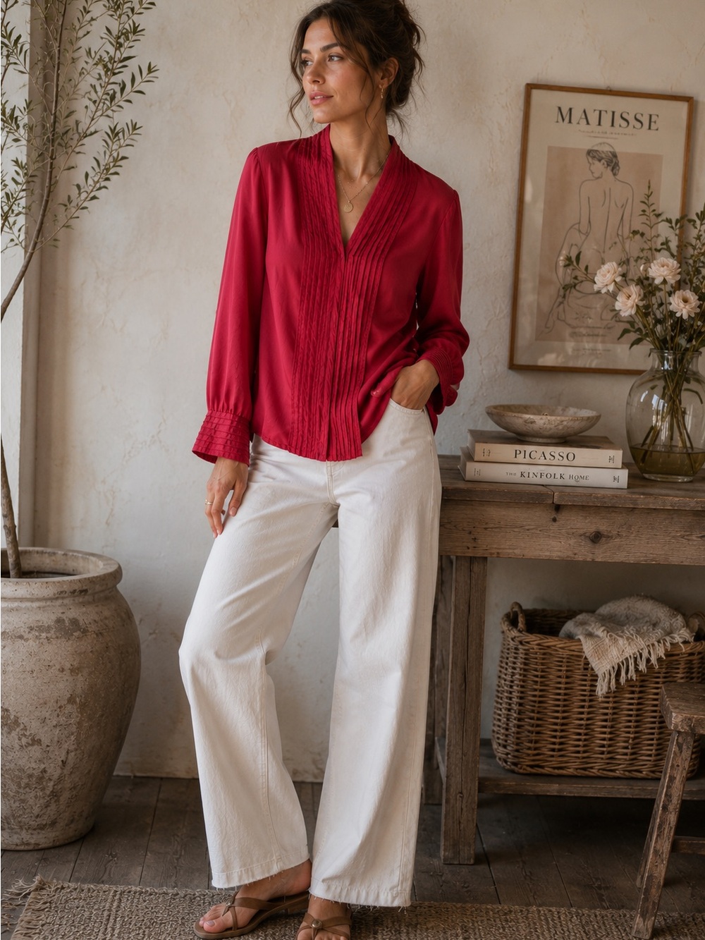 J. Jill 100% SILK Top XS Pleated Vneck Snap Long Sleeve Tunic Kimono Cardigan